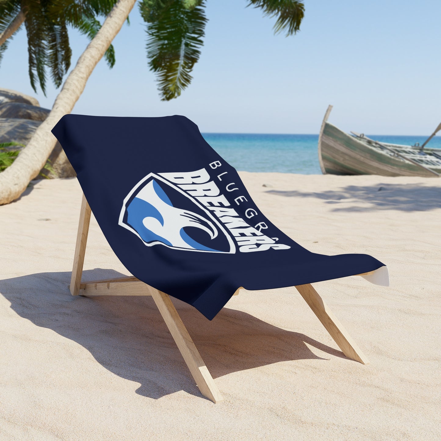 Bluegrass Breakers Beach Towel – Navy Surf Wave Logo